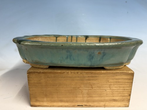 Blue green glazed vintage - glazed,