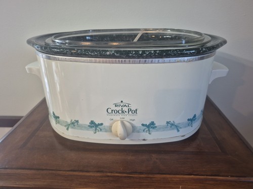 Vintage rival crock - pot, green